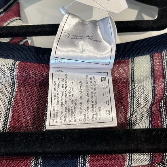 Chanel 06/C Burgundy Striped Buttoned-Henley Tunic - Picture 15 of 15